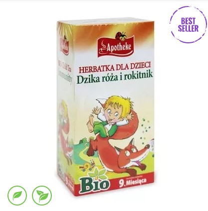 HERBATKA DLA DZIECI DZIKA R&Oacute;ŻA I ROKITNIK BIO (20 x 1,5g) 30g