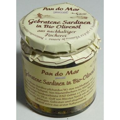 SARDYNKI EUROPEJSKIE SMAŻONE W BIO OLIWIE Z OLIWEK EXTRA VIRGIN 220g (154g) (SŁOIK) 