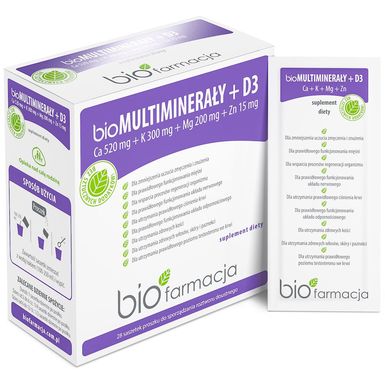 MULTIMINERAŁY Z WITAMINĄ D3 28 SASZETEK 