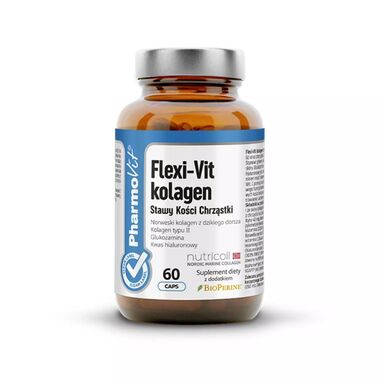 KAPSUŁKI NA WSPARCIE STAWÓW, KOŚCI I CHRZĄSTEK FLEXI-VIT KOLAGEN BEZGLUTENOWE 60szt. 