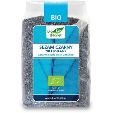 SEZAM CZARNY NIEŁUSKANY BIO 250g 