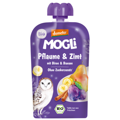 MUS ŚLIWKA GRUSZKA JABŁKO BANAN CYNAMON BEZ DODATKU CUKRÓW DEMETER BIO 100g 