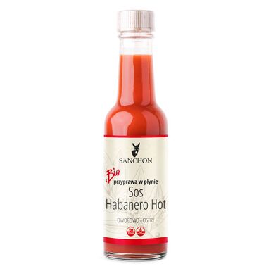 PRZYPRAWA WEGAŃSKA W PŁYNIE HABANERO HOT BEZGLUTENOWA BIO 140ml 