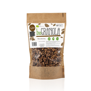 GRANOLA Z KAKAO BEZ DODATKU CUKRÓW BEZGLUTENOWA BIO 60g 