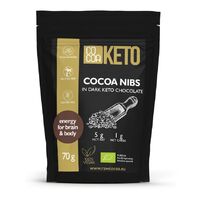 KRUSZONE ZIARNO KAKAO W CZEKOLADZIE KETO BEZ DODATKU CUKRU BEZGLUTENOWE BIO 70g 24440