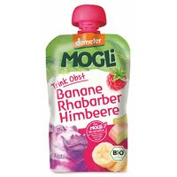 PRZECIER OWOCOWO WARZYWNY BANAN RABARBAR MALINA BEZ DODATKU CUKRÓW DEMETER BIO 100g 7102