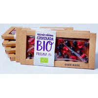 CZEKOLADA MLECZNA Z CZARNYMI PORZECZKAMI I MALINAMI BIO 53g 16622
