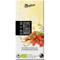 CZEKOLADA BIAŁA Z TRUSKAWKAMI I RABARBAREM BIO 100g 25195