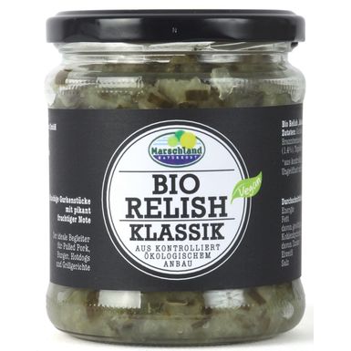 SAŁATKA RELISH Z OGÓRKÓW, PAPRYKI I CEBULI BIO 325g 