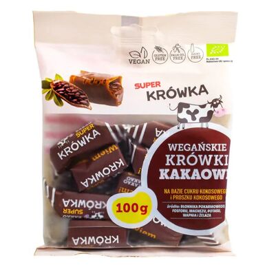 KRÓWKI KAKAOWE BEZMLECZNE BEZGLUTENOWE BIO 100g 