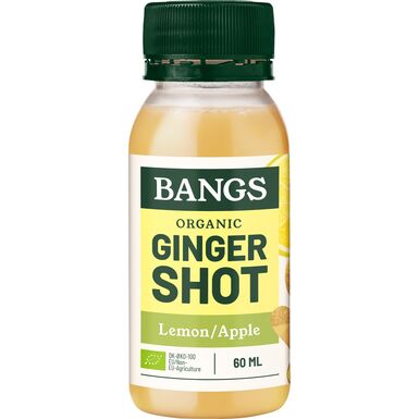 SHOT IMBIROWY Z JABŁKIEM I CYTRYNĄ BEZ DODATKU CUKRÓW BIO 60ml 