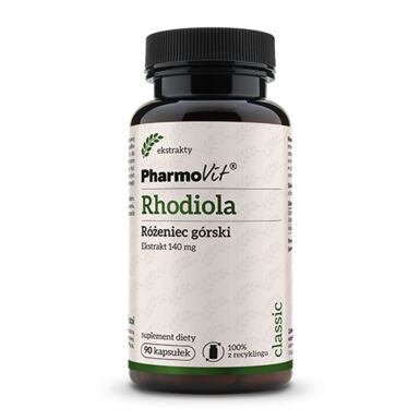 RHODIOLA RÓŻENIEC GÓRSKI EKSTRAKT (140 mg) BEZGLUTENOWY 90 KAPSUŁEK 