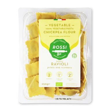 RAVIOLI Z CIECIERZYCY Z ZIEMNIAKAMI I ROZMARYNEM BIO 250g 