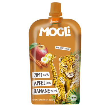 PRZECIER OWOCOWY JABŁKO BANAN CYNAMON BEZ DODATKU CUKRÓW DEMETER BIO 120g 