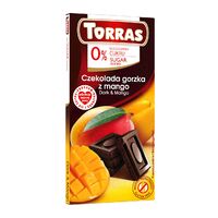 CZEKOLADA GORZKA Z MANGO BEZ DODATKU CUKRÓW BEZGLUTENOWA 75g 25383