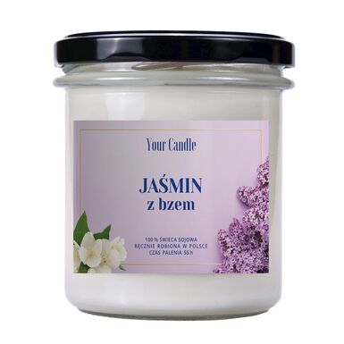 ŚWIECA SOJOWA ZAPACHOWA JAŚMIN Z BZEM 300ml 