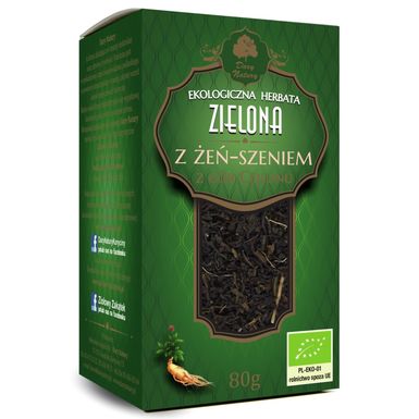 HERBATA ZIELONA Z ŻEŃ-SZENIEM BIO 80g 
