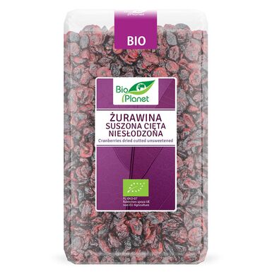 ŻURAWINA SUSZONA CIĘTA NIESŁODZONA BIO 1kg 