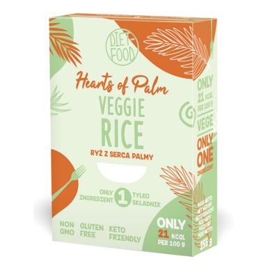 MAKARON (Z SERCA PALMY) W KSZTAŁCIE RYŻU BEZGLUTENOWY KETO 255g 