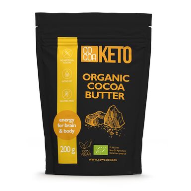 TŁUSZCZ KAKAOWY BEZGLUTENOWY KETO BIO 200g 
