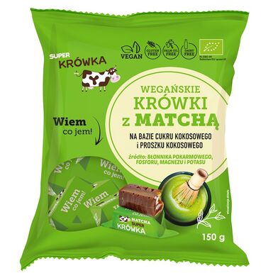 KRÓWKI Z MATCHĄ BEZMLECZNE BEZGLUTENOWE BIO 150g 