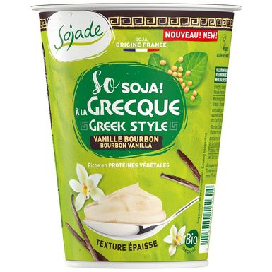 DESER SOJOWY WANILIOWY TYPU GRECKIEGO BEZGLUTENOWY BIO 400g 