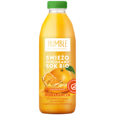 SOK POMARAŃCZOWY Z MIĄŻSZEM TŁOCZONY NA ZIMNO BIO 750ml 
