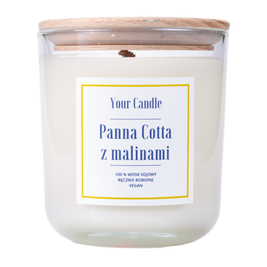 ŚWIECA SOJOWA PANNA COTTA Z MALINAMI 210ml 