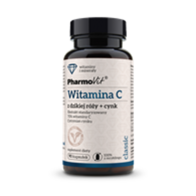 WITAMINA C Z DZIKIEJ RÓŻY + CYNK BEZGLUTENOWE 90 KAPSUŁEK 