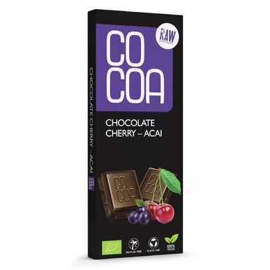 CZEKOLADA SUROWA WIŚNIA ACAI BIO 40g 
