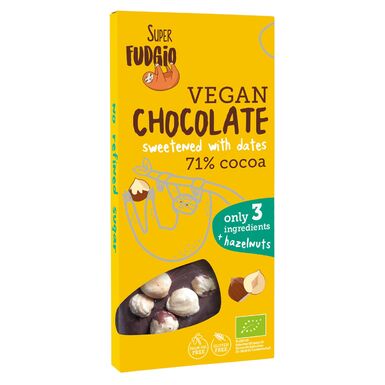 CZEKOLADA SŁODZONA DAKTYLAMI Z ORZECHAMI LASKOWYMI BEZGLUTENOWA BIO 100g 