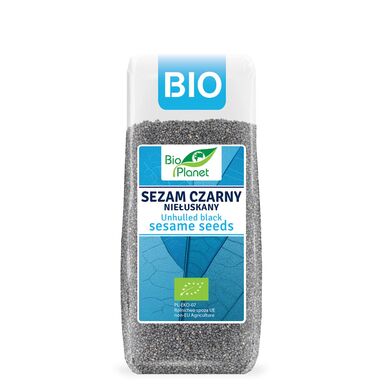 SEZAM CZARNY NIEŁUSKANY BIO 200g 