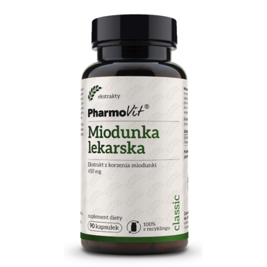 MIODUNKA LEKARSKA EKSTRAKT (450 mg) BEZGLUTENOWY 90 KAPSUŁEK 