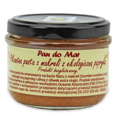 PASTA Z MAKRELI Z BIO PAPRYKĄ PIKANTNA BEZGLUTENOWA 125g (SŁOIK) 