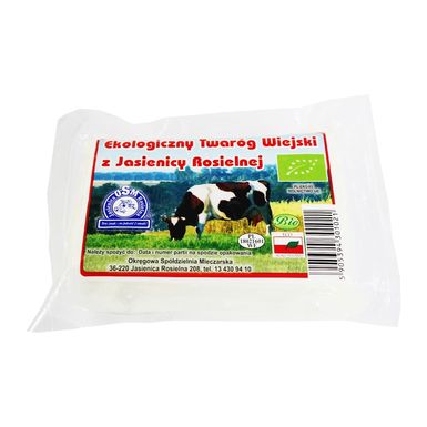 TWARÓG WIEJSKI PÓŁTŁUSTY BIO (około 0,23kg) (FOLIA) 