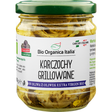 KARCZOCHY GRILLOWANE W OLEJU BIO 190g (115g) (SŁOIK) 
