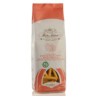 MAKARON (KUKURYDZIANY Z KURKUMĄ I PIEPRZEM) PENNE BEZGLUTENOWY BIO 250g 