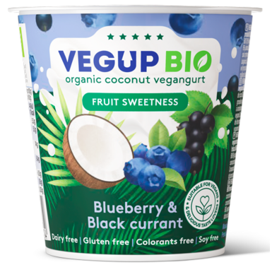 DESER KOKOSOWY JAGODA CZARNA PORZECZKA BEZGLUTENOWY VEGANGURT BIO 140g 