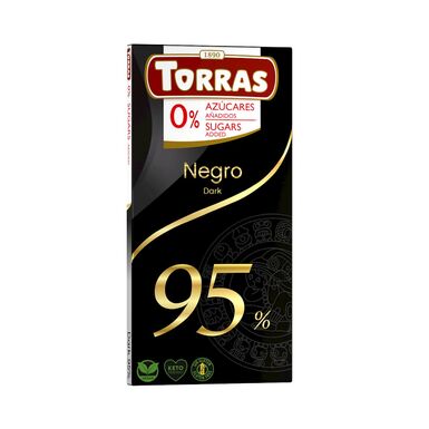 CZEKOLADA GORZKA 95 % BEZ DODATKU CUKRU BEZGLUTENOWA 75g 