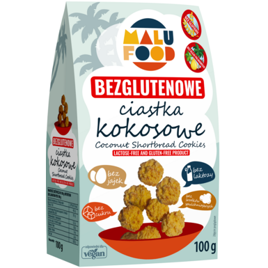 CIASTKA KOKOSOWE BEZ CUKRU BEZGLUTENOWE 100g 