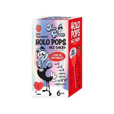 LIZAK SERCE HOLO POPS O SMAKU TRUSKAWKOWYM NA ODPORNOŚĆ BEZ CUKRU BEZGLUTENOWY (6szt.) 36g 