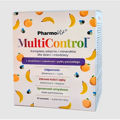 MULTIWITAMINA (MULTICONTROL) DLA DZIECI I MŁODZIEŻY BEZGLUTENOWA 30 SASZETEK 