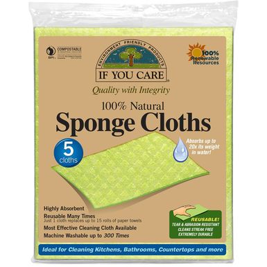 ŚCIERECZKI GĄBCZASTE WIELORAZOWE KOMPOSTOWALNE 5szt. 