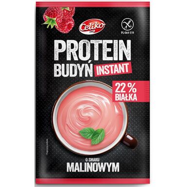 BUDYŃ PROTEINOWY INSTANT O SMAKU MALINOWYM BEZGLUTENOWY 40g 