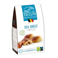 BELGIJSKIE CZEKOLADKI BIAŁE Z NADZIENIEM ORZECHOWYM SEA SHELLS FAIR TRADE BEZGLUTENOWE BIO 100g 12264