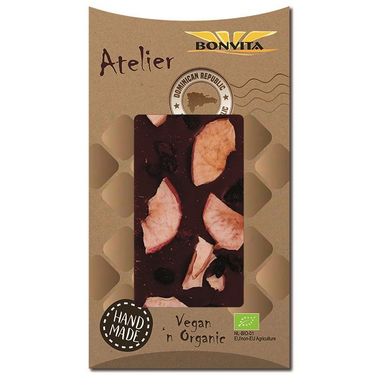 CZEKOLADA Z RODZYNKAMI I CHIPSAMI JABŁKOWYMI BEZGLUTENOWA BIO 90g 