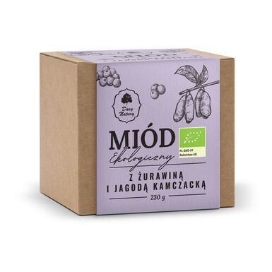 MIÓD NEKTAROWY WIELOKWIATOWY Z JAGODĄ KAMCZACKĄ I ŻURAWINĄ BIO 230g 