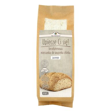 MIESZANKA DO WYPIEKU CHLEBA JASNEGO BEZ DODATKU CUKRÓW BEZGLUTENOWA 440g 