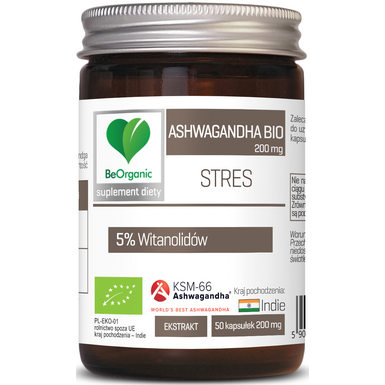 ASHWAGANDHA EKSTRAKT BIO (200 mg) 50 KAPSUŁEK 