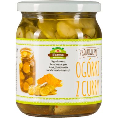 OGÓRKI Z CURRY BEZGLUTENOWE BIO 480g (420g) 